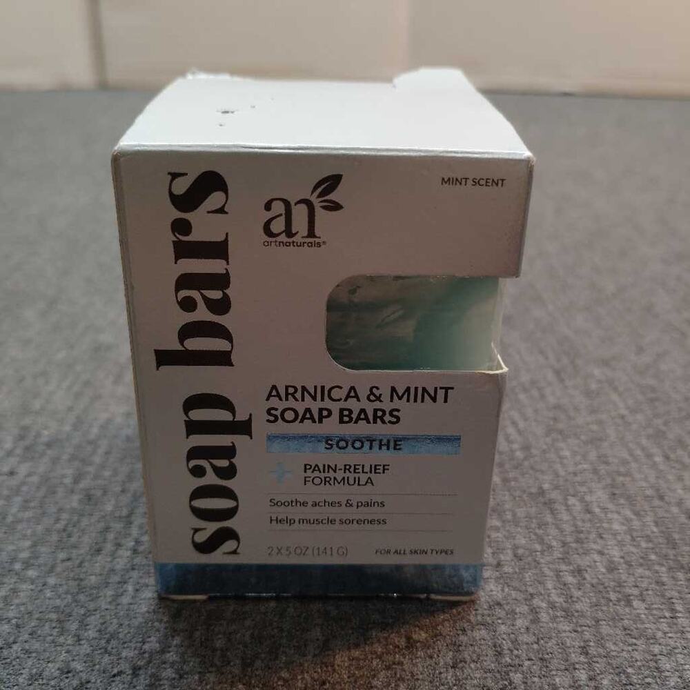 artnaturals Arnica & Mint Soap Bars 2 Pack 5oz Pain Relief Vegan New